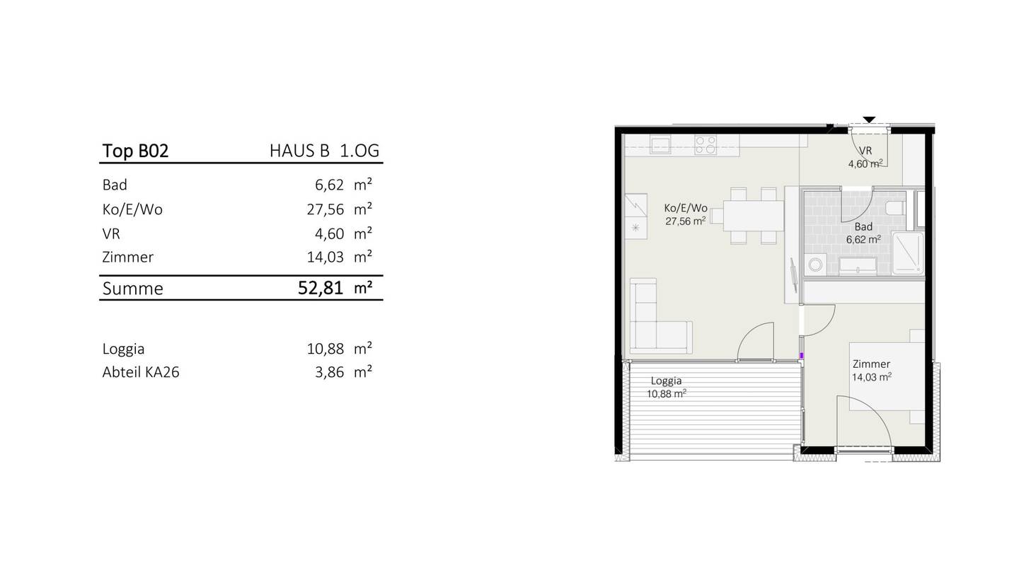 Two room apartment Top B2 Die Neue Ladenstraße","de":"2-Zimmer-Wohnung Top B2 \"Die Neue Ladenstraße\"