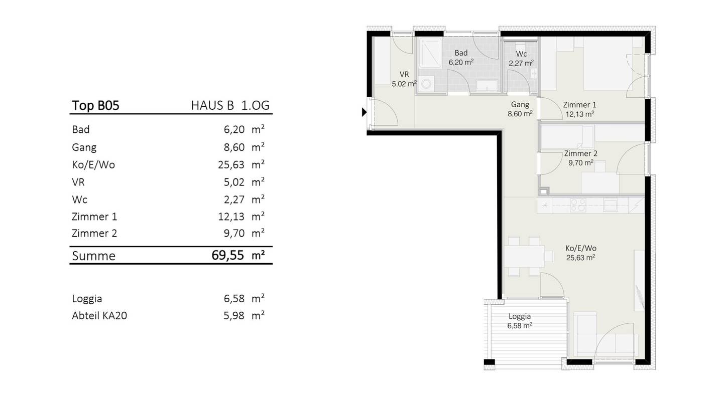 3-room apartment Top B5 Die Neue Ladenstraße