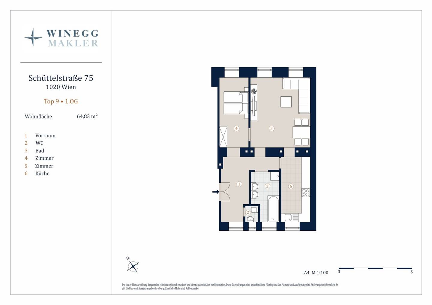 Prewar apartment located between Prater and the Danube Canal