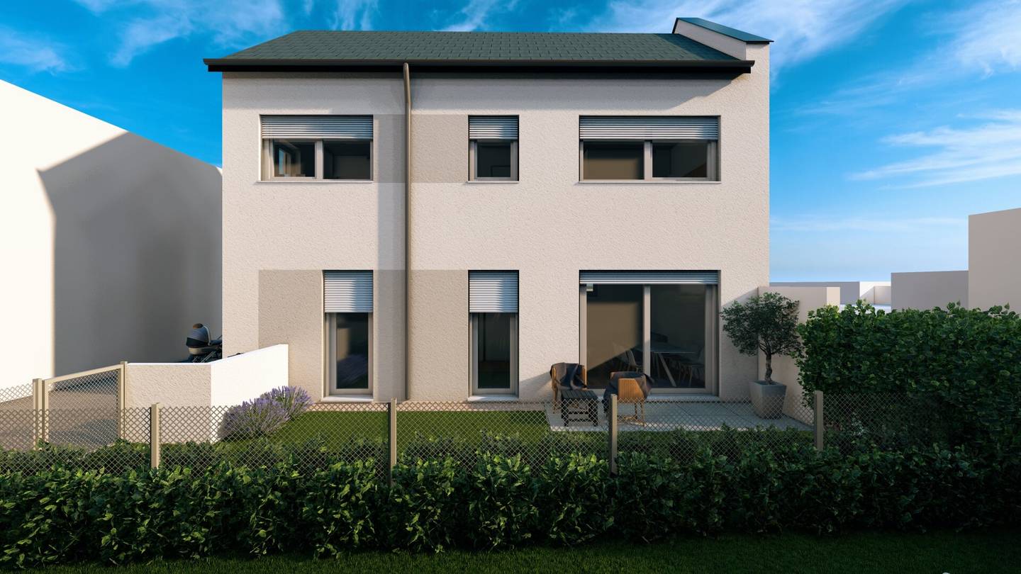 Affordable, Modern Single-Family House with Private Garden, Shell Condition, Air Heat Pump, 2 Parking Spaces