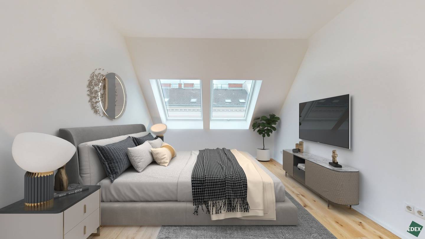 First occupancy! Modern top floor flat with open space in a quiet location