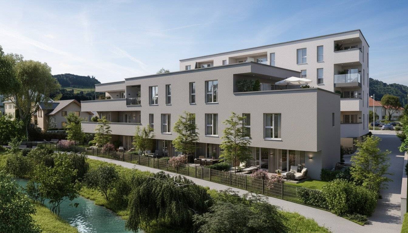 Commission free new build 4 room townhouse in Salzburg Stadt Alt Liefering with garden terrace and underground garage full housing subsidy