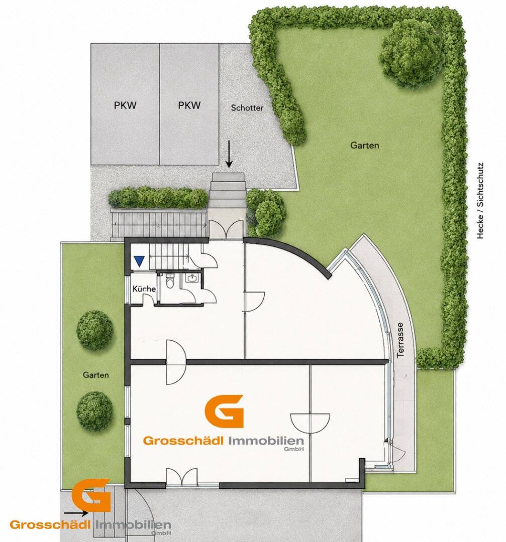 Salzburg Aigen Representative Maisonette Office/Showroom Combination with Garden for Rent