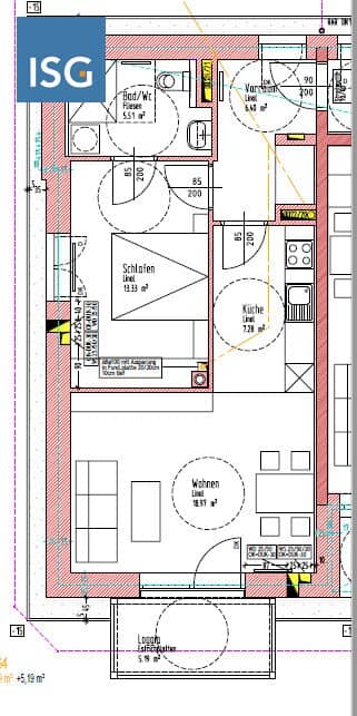 Object 2000: 2 room apartment in "Betreubaren Wohnen" in 4785 Freinberg No. 108, Top 4