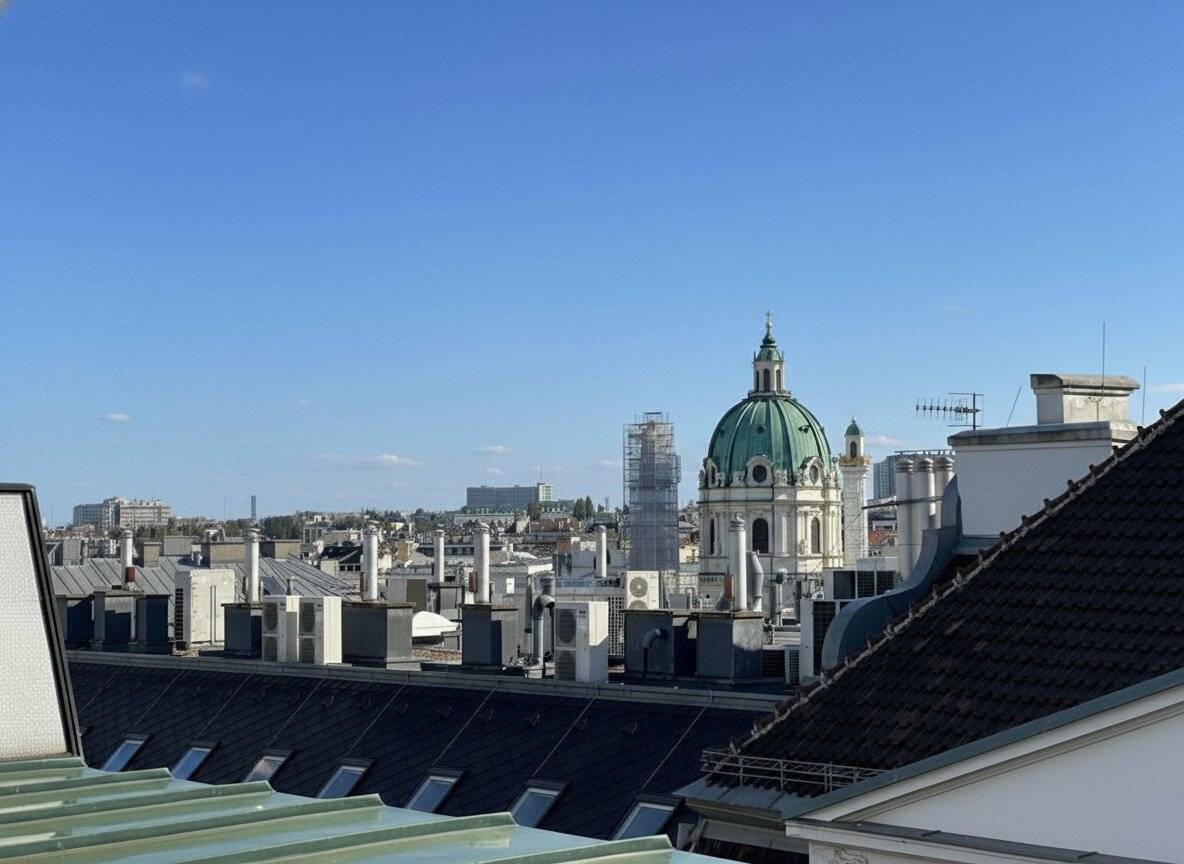 Quietly located 3 room apartment with 40m² terrace on 9th floor with elevator
