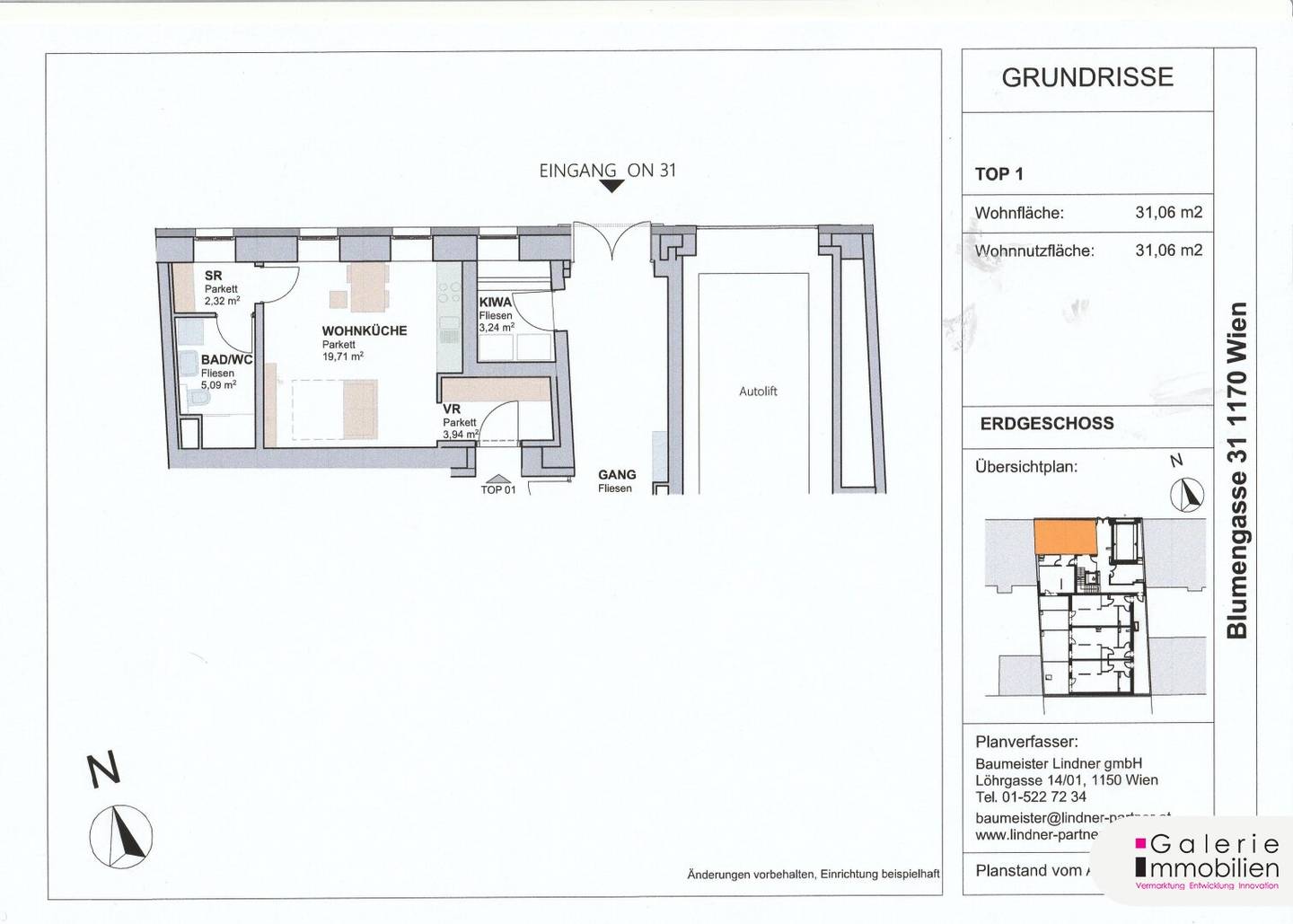 Accessible Garconniere in PASSIVHAUS - underground garage