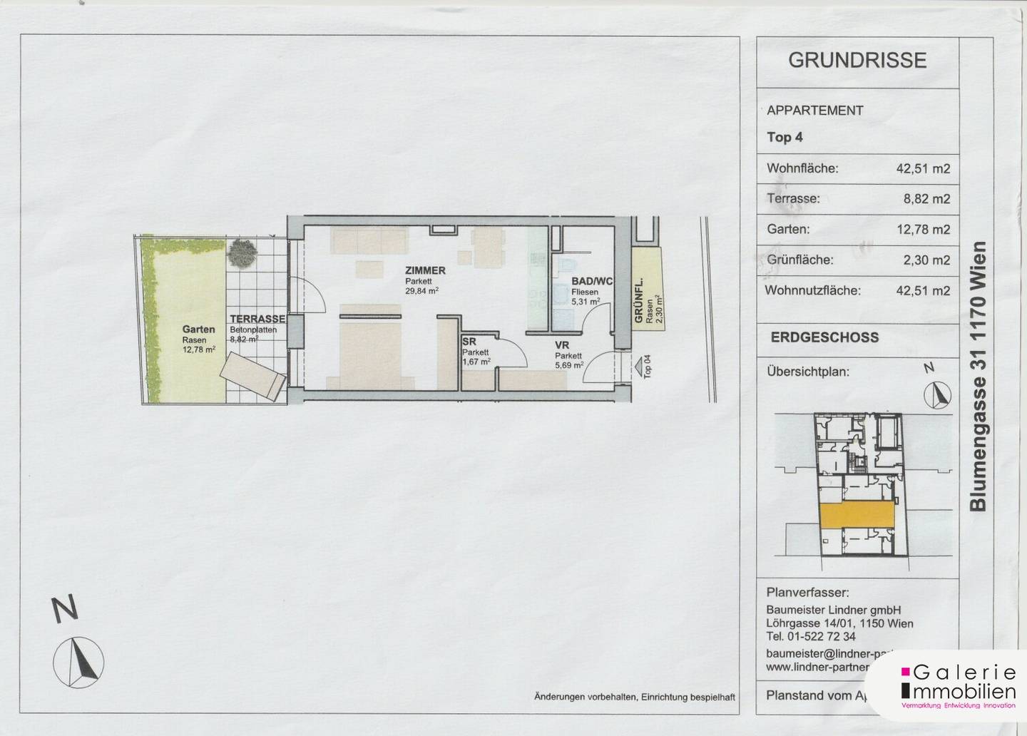 Enchanting apartment with terrace and small garden in PASSIVHAUS barrier free sunny and bright underground garage