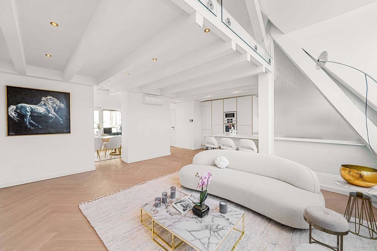 Luxurious penthouse apartment with loft character