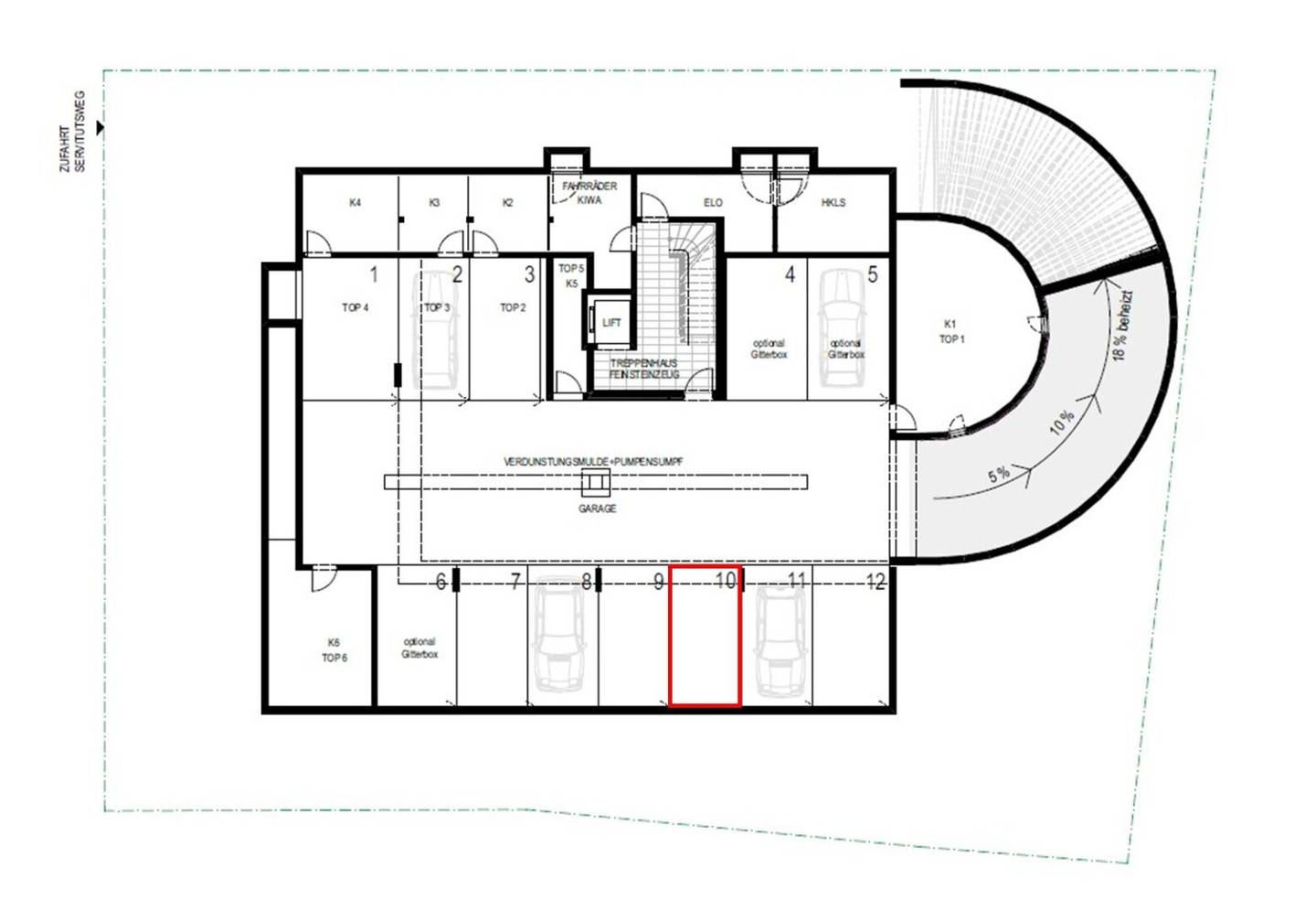 Tiefgaragenplatz in Mutters zu verkaufen