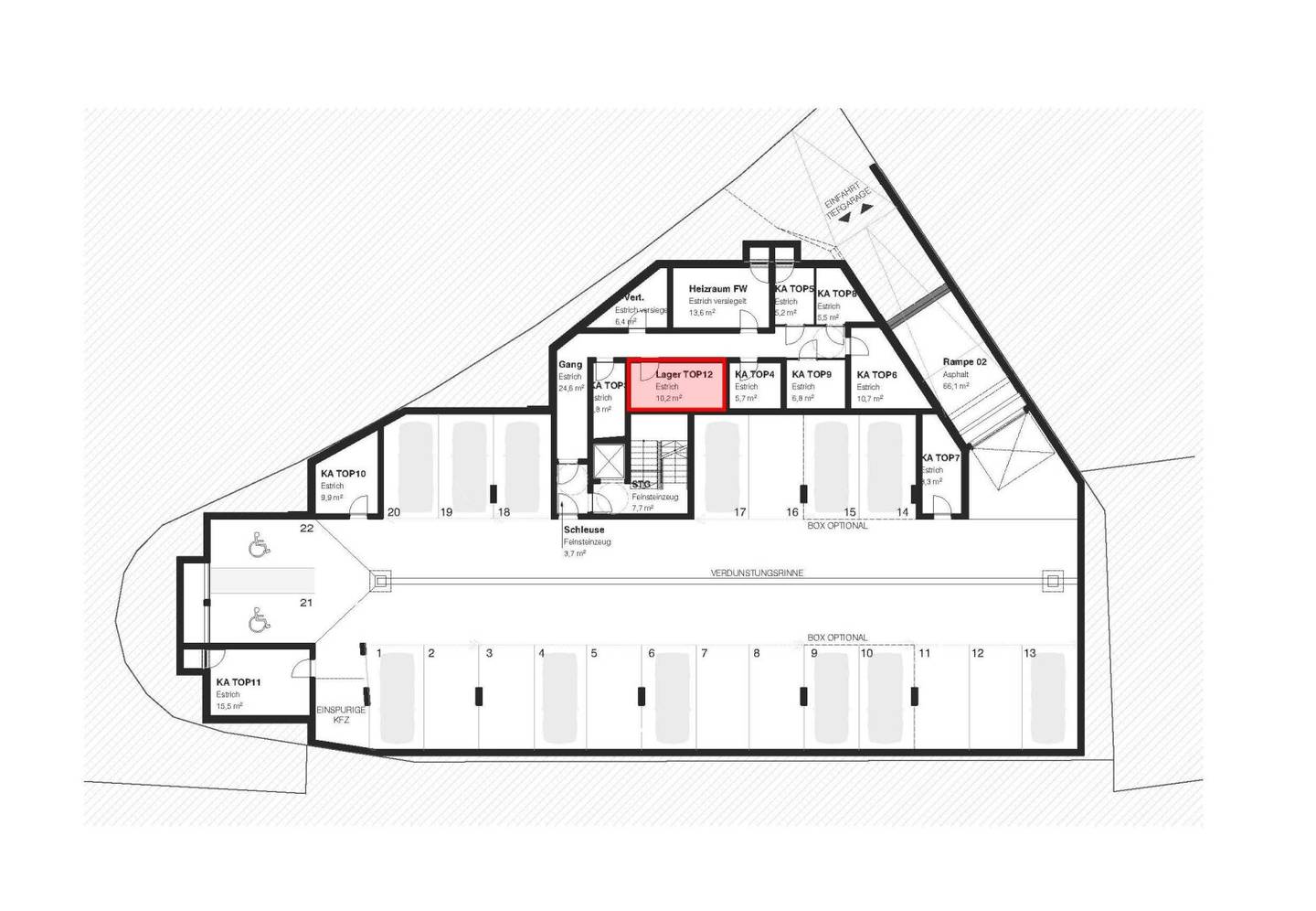Basement room in a residential complex for rent