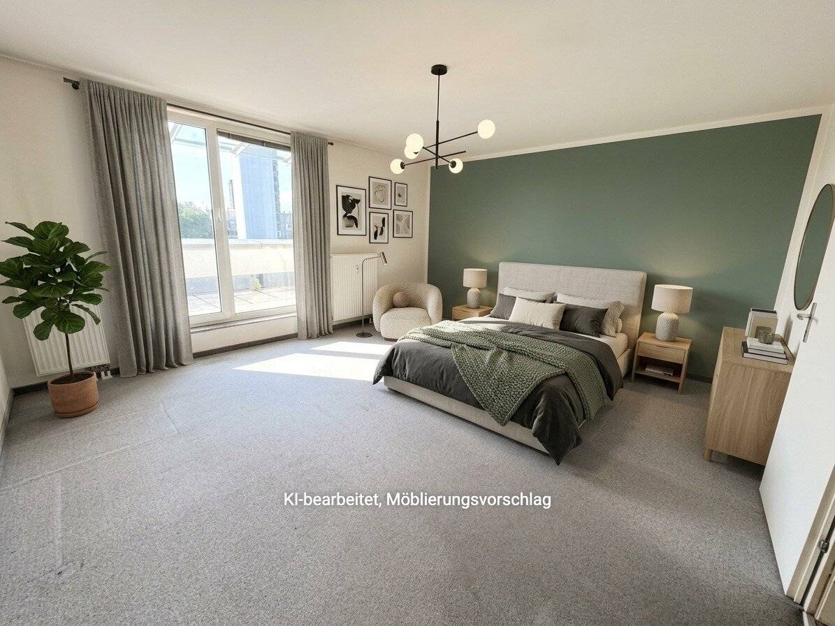 Commission free 3 room attic apartment with large terrace in the Forsthausgasse