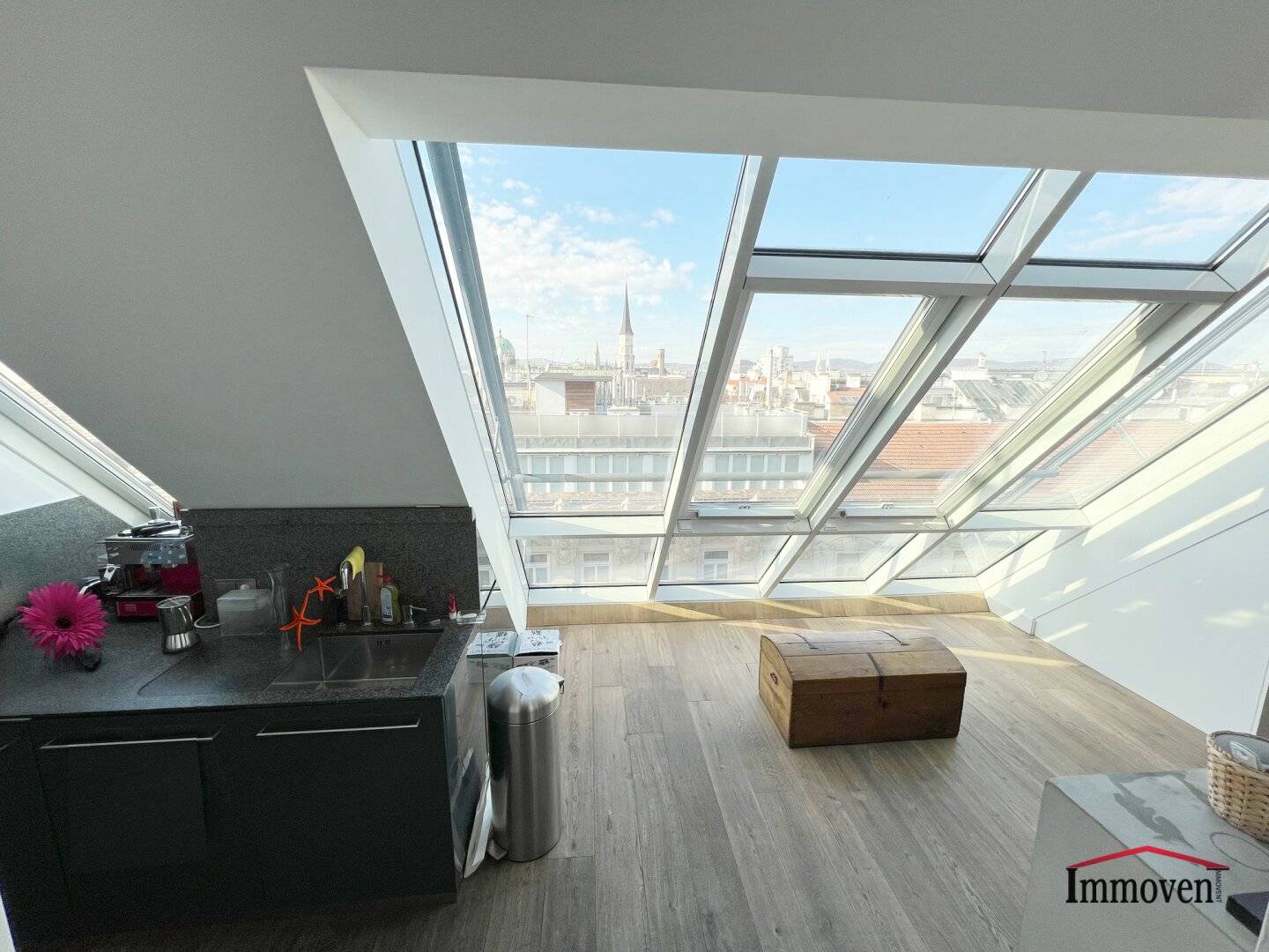 Modern attic apartment (maisonette) with large roof terrace and unique view of Stephansplatz