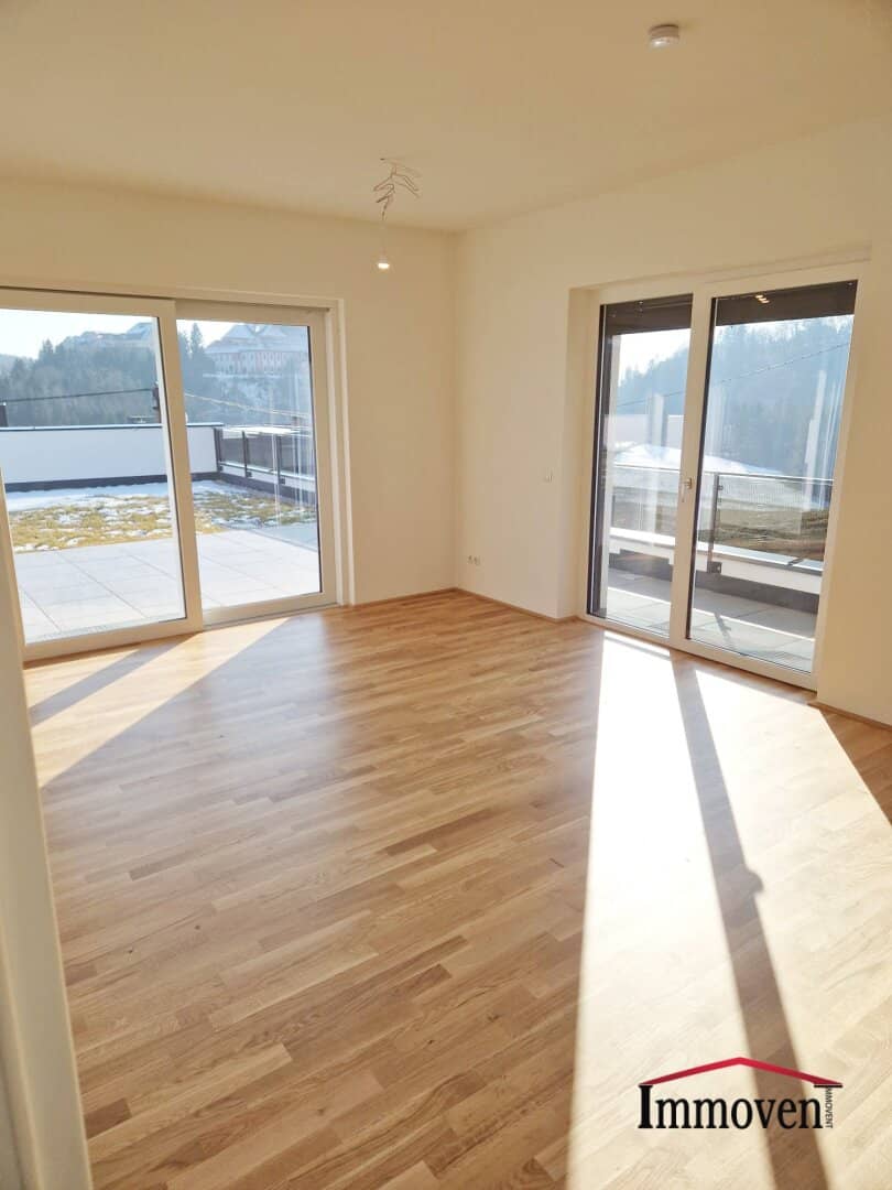 Erstbezug & Ruhelage in Mariatrost: moderne 3-Zimmerwohnung mit Terrasse, mit Garten und 2 Tiefgaragenplätze
