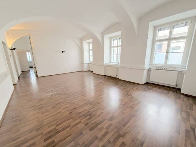 New price! Commission-free from the owner! Unrenovated 4 room old building apartment on Wasagasse!