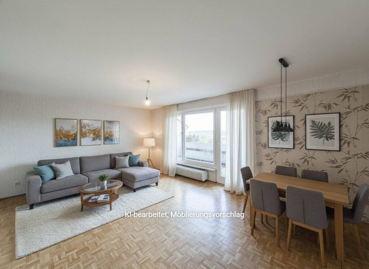 New price! Commission-free from the owner! South loggia! Distant view three room apartment with terrace near Steinhofgründe