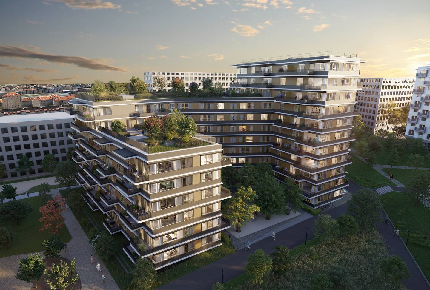 Erstbezug Wohnung Bert Brecht Park zwei Balkone