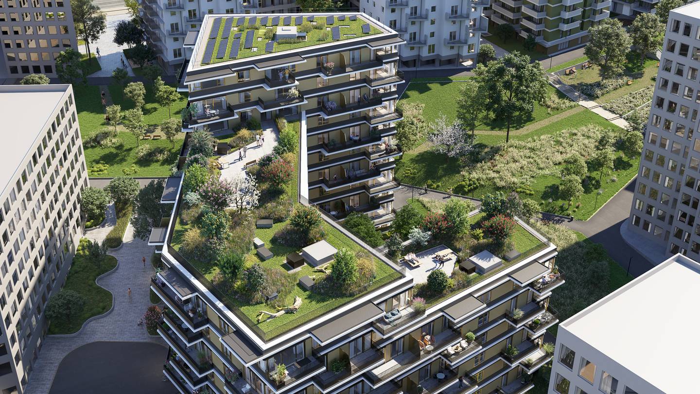 Erstbezug Wohnung Bert Brecht Park zwei Balkone