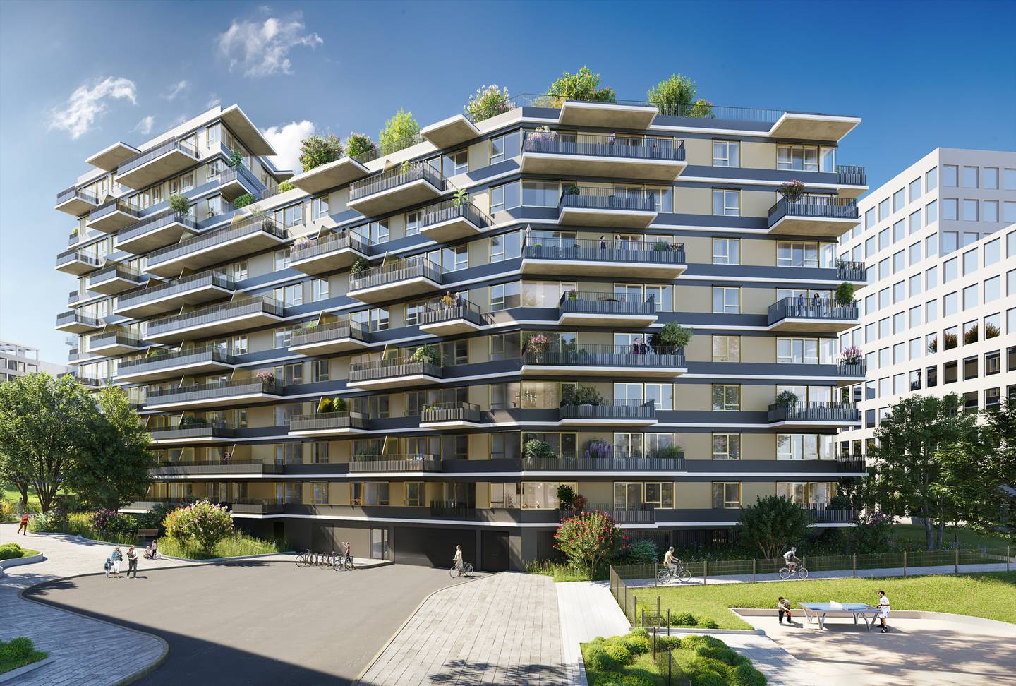 Erstbezug Wohnung Bert Brecht Park zwei Balkone