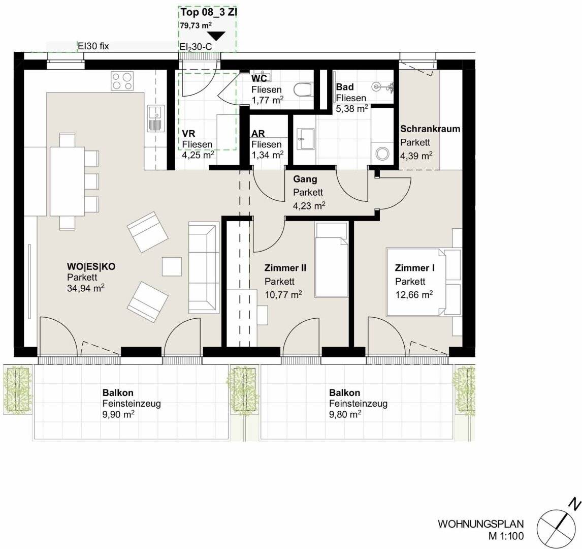 Zwischen Stadtleben und Natur – 3-Zimmer-Wohnung mit zwei sonnigen Balkonen