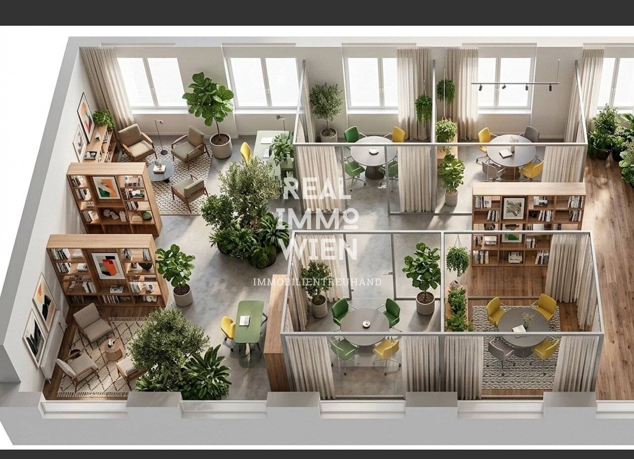 Sunlit loft with gallery level
