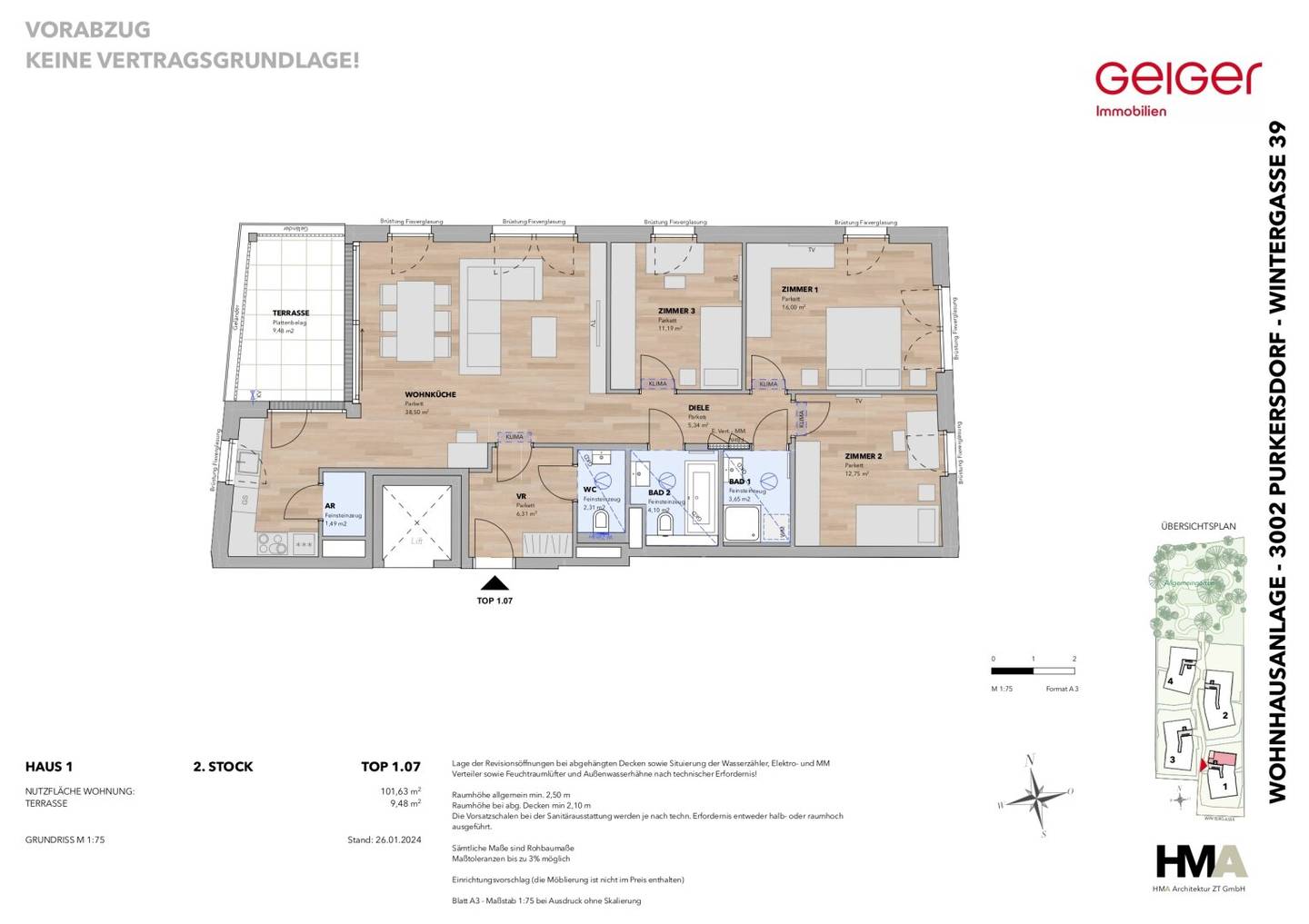 First occupancy: 4 room apartment with air conditioning Top 1.07','de':'ERSTBEZUG: 4-Zimmer-Wohnung mit Klimaanlage - Top 1.07