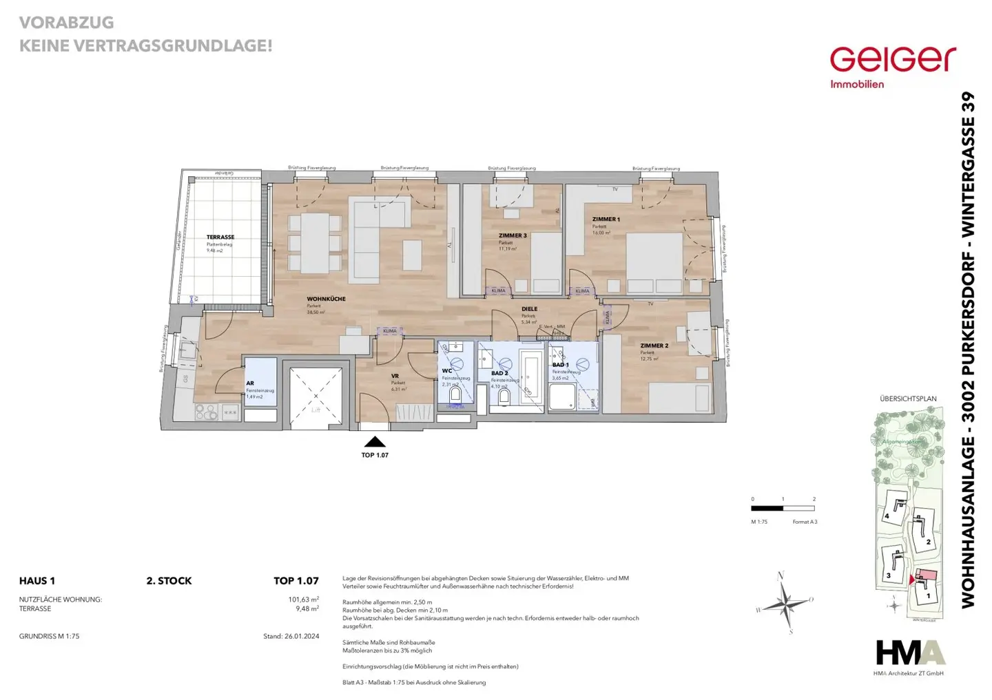 First occupancy: 4 room apartment with air conditioning Top 1.07','de':'ERSTBEZUG: 4-Zimmer-Wohnung mit Klimaanlage - Top 1.07