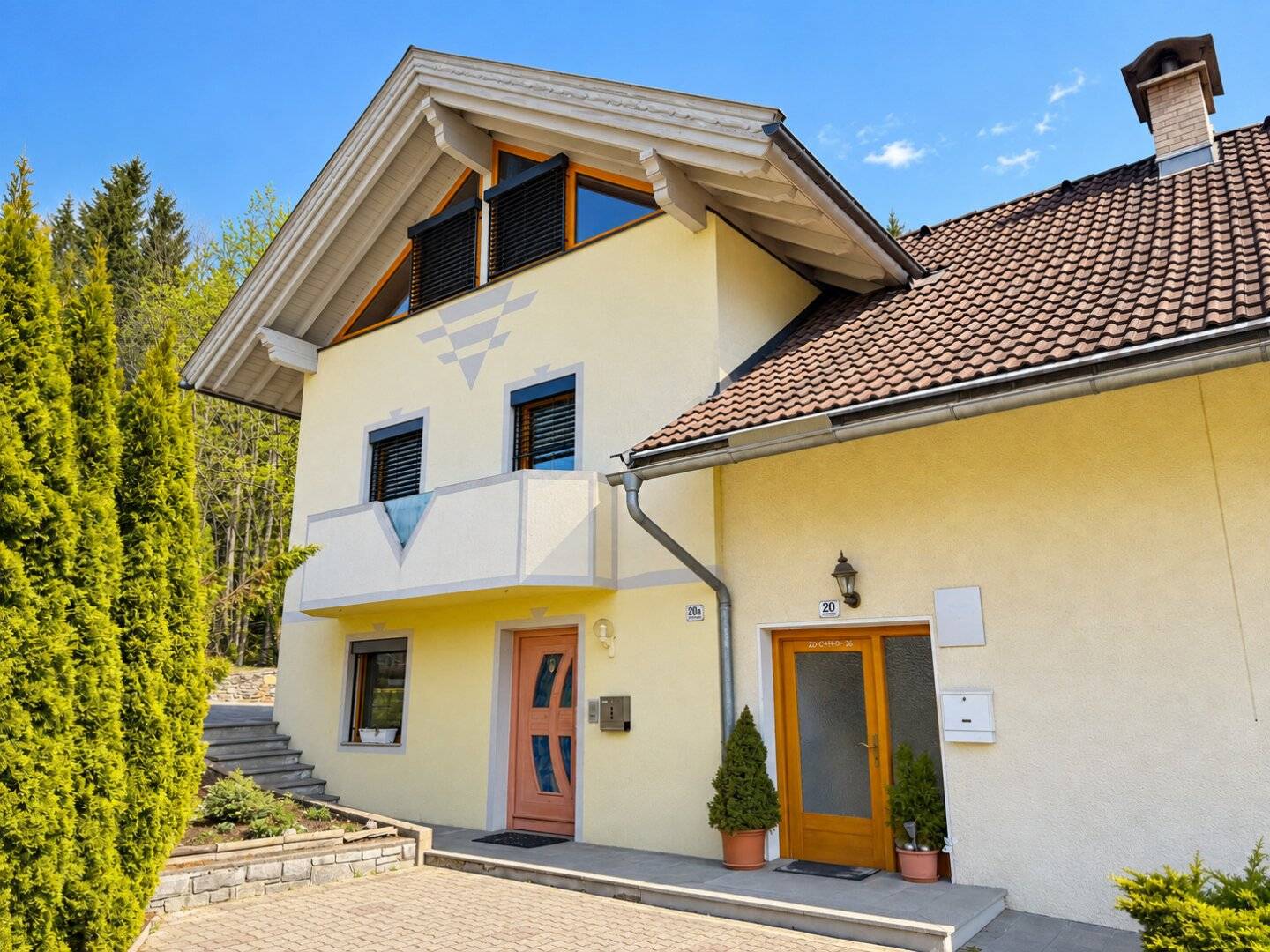 Semi detached house in KÄRNTEN space wonder in sunny forest edge location in IRSCHEN/GRÖFELHOF the German text preserved with proper names untouched by translation? No trailing punctuation? No, this is not allowed.