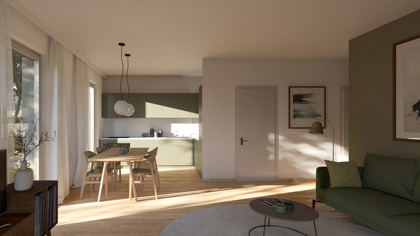 First occupancy apartment in carfree development