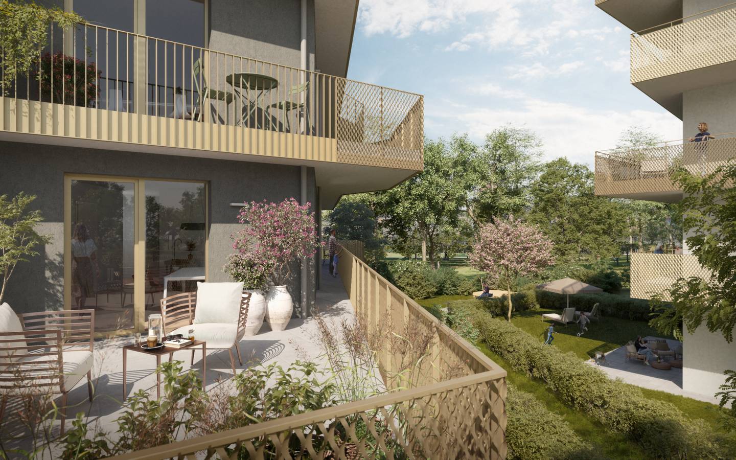 Newly built apartment with generous balcony