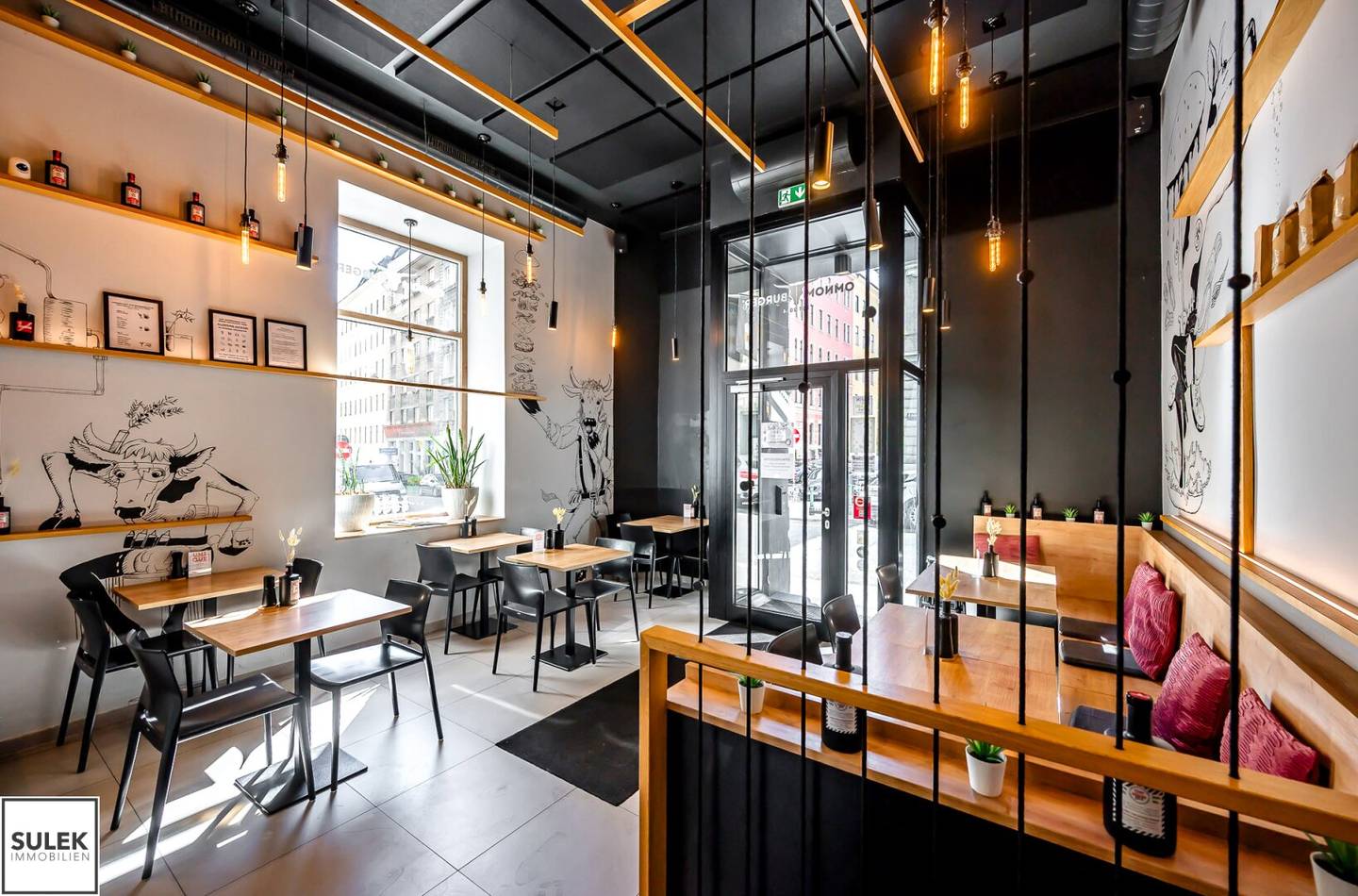 Modern gastronomy business (restaurant) with outdoor seating near Volksoper