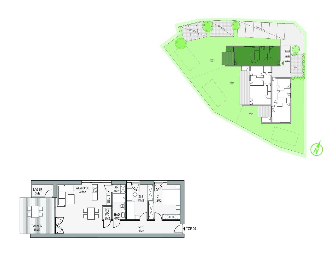 TOP Neubau Projekt: 3- Zimmer Wohnung mit Balkon