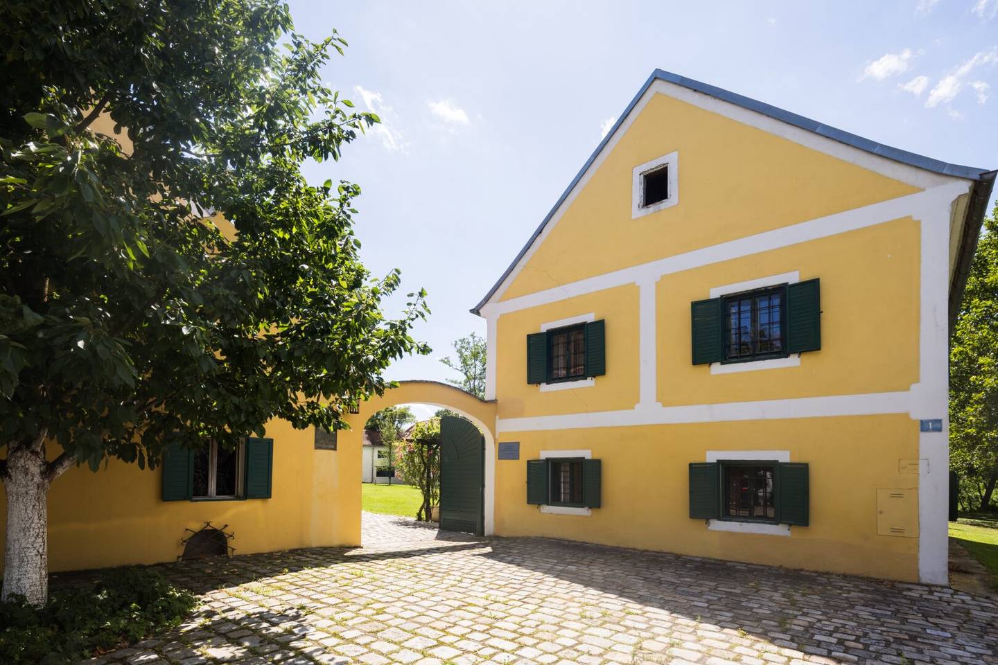 Historic mill amidst meadows and fields, not far from Vienna