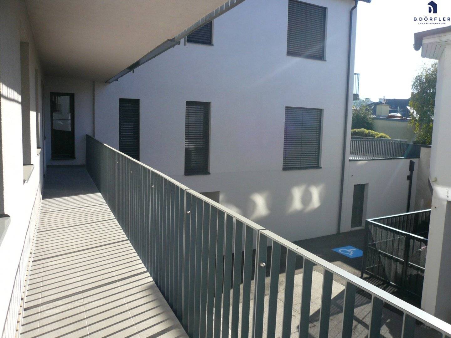 Modern office in the center with loggia and car parking space