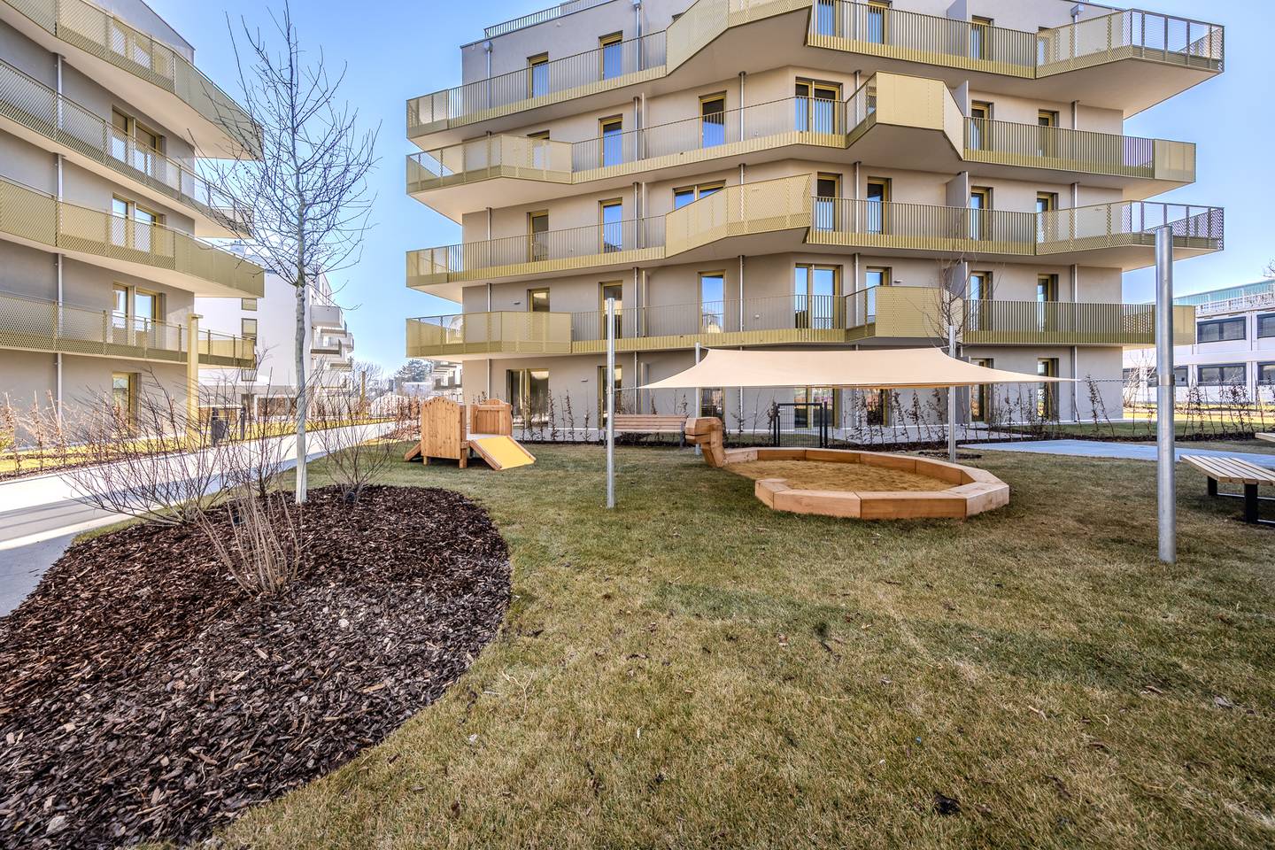 First occupancy apartment with spacious outdoor areas