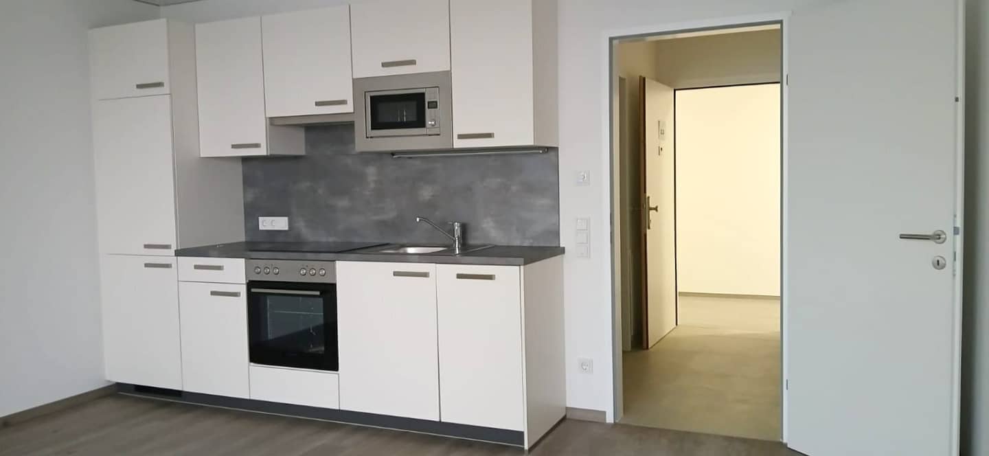 Top 2.3 New Construction First Occupancy Garconniere (1 Room Apartment) with Loggia and Own Underground Parking Space