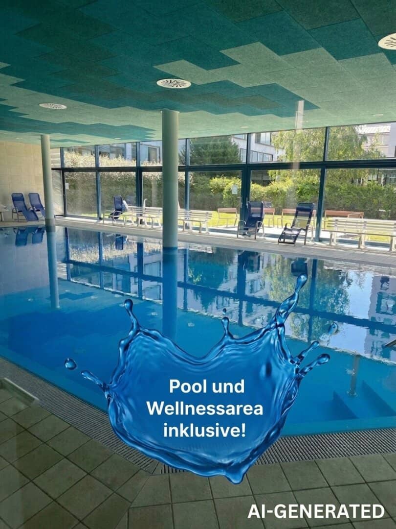 Genießen Sie die eigene Poolanlage - Modern Living mit Loggia - Großer Pool und Wellnessarea inklusive.