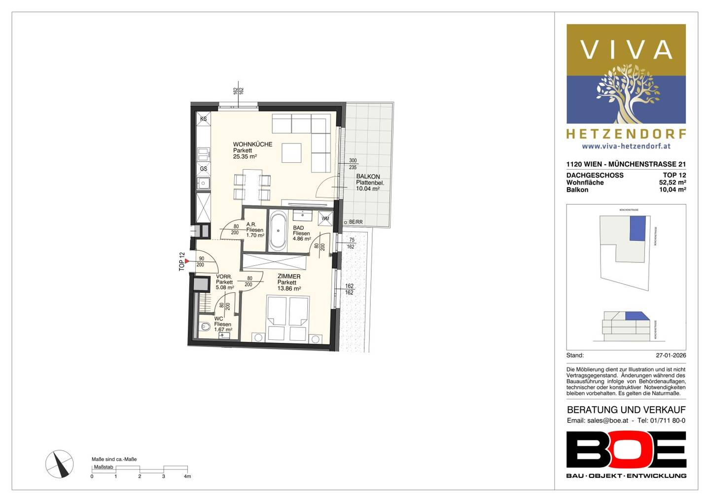 Home happiness in the attic: Modern two room apartment with a large balcony