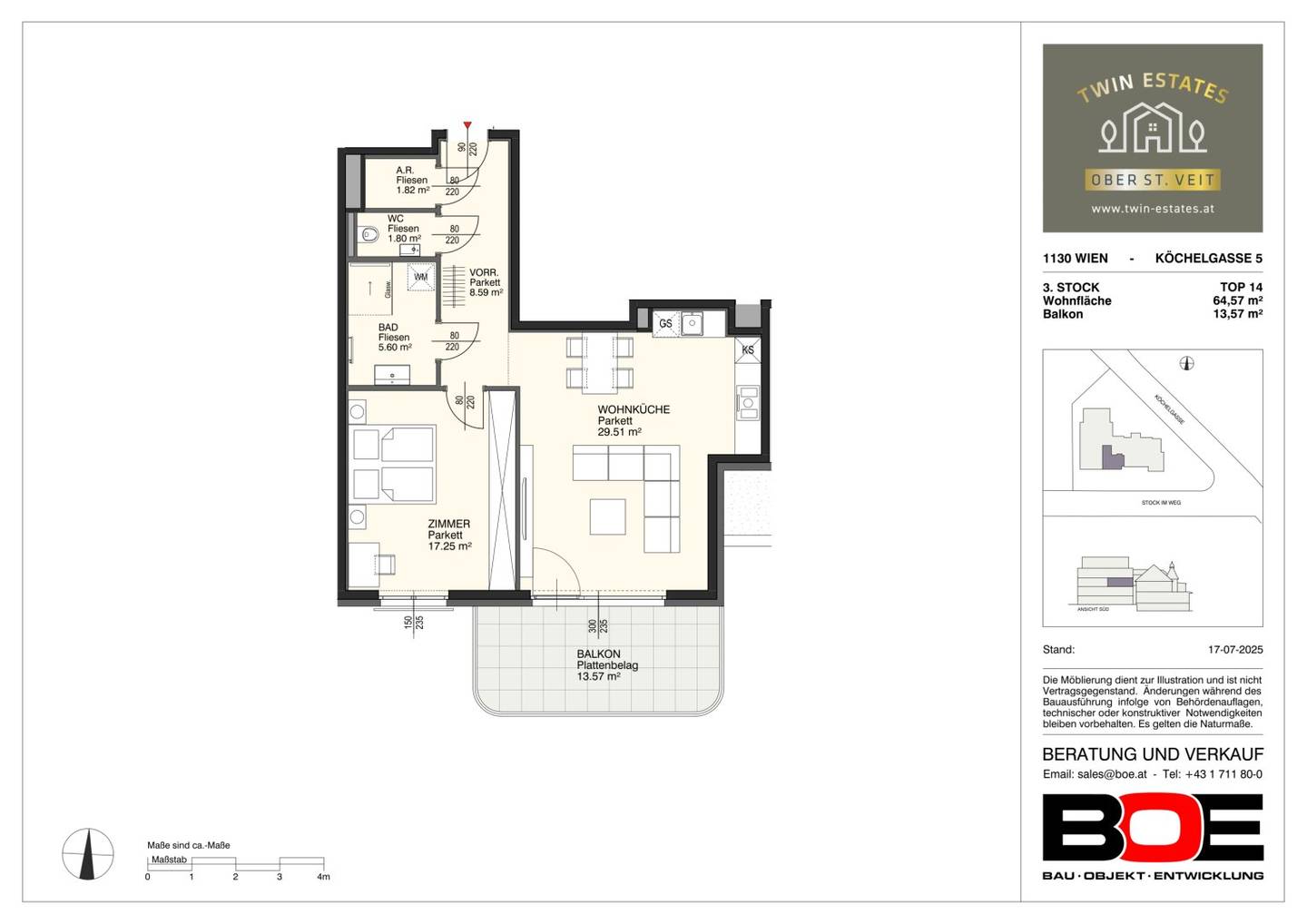 Sunny 2-room apartment with a spacious balcony