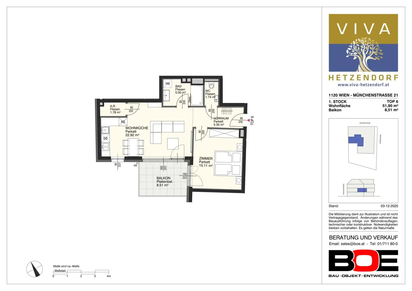 Wohnen in absoluter Grünruhelage: Charmante 2-Zimmer-Wohnung mit Balkon - Bezugsfertig im Dezember !