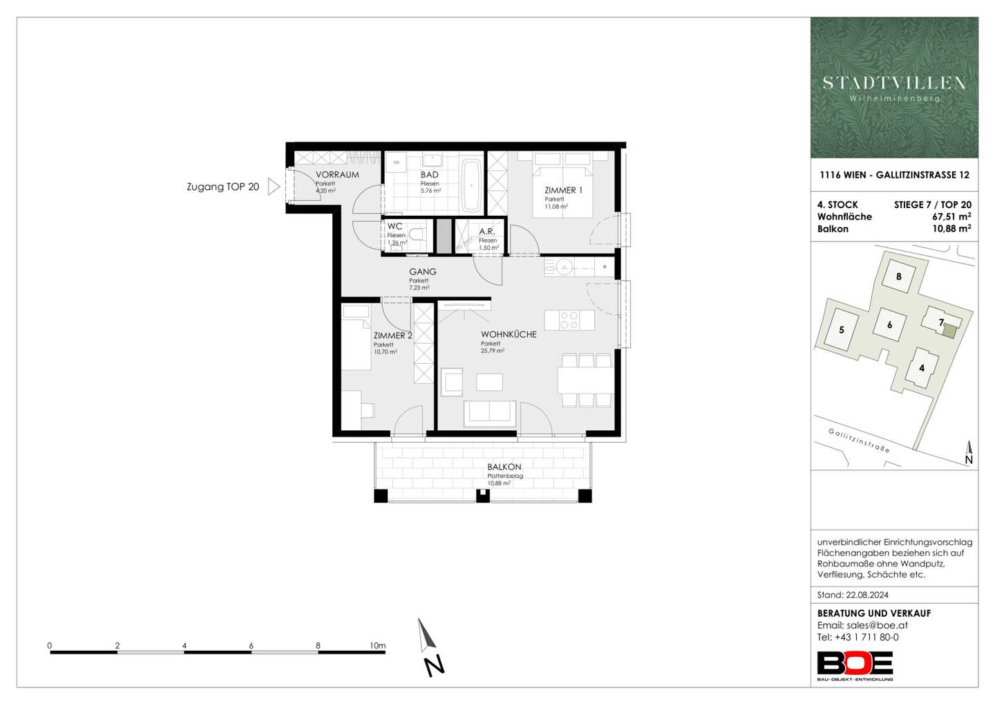 Helle und gut aufgeteilte 3-Zimmer-Wohnung mit großem Balkon und toller Aussicht - STADTVILLEN WILHELMINENBERG