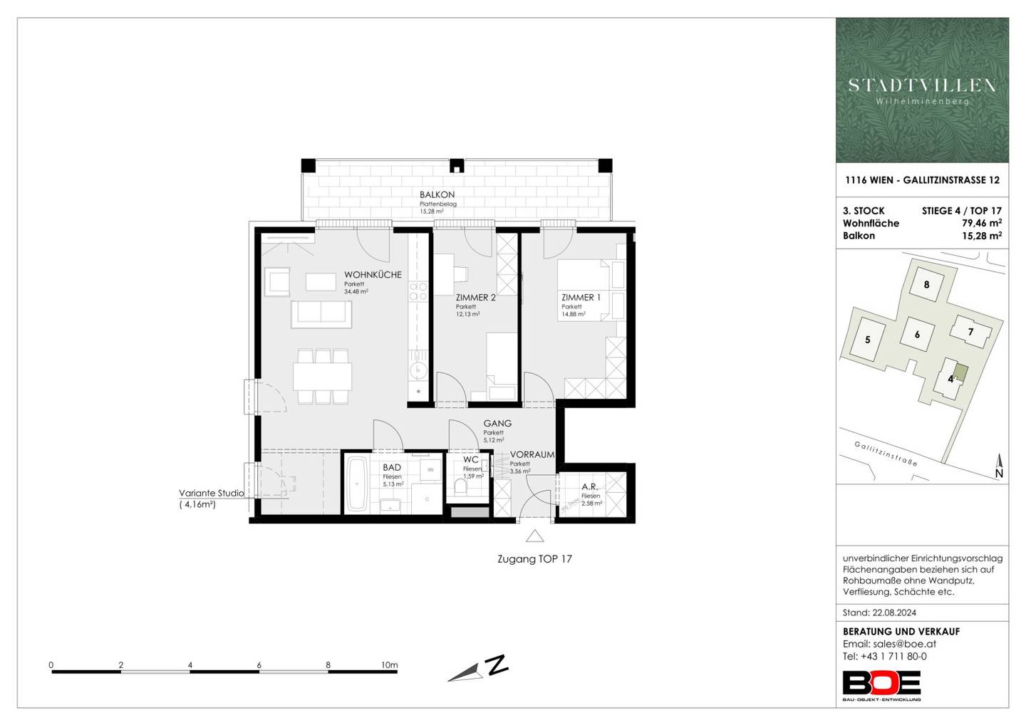 Spacious and well laid out 3 room apartment with a large balcony - STADTVILLEN WILHELMINENBERG I