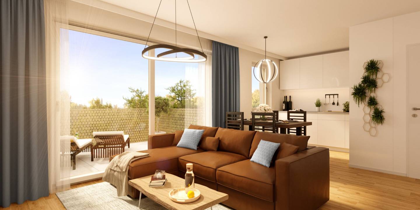 Living next to Schönbrunn 2 room apartment with loggia Shell construction completed