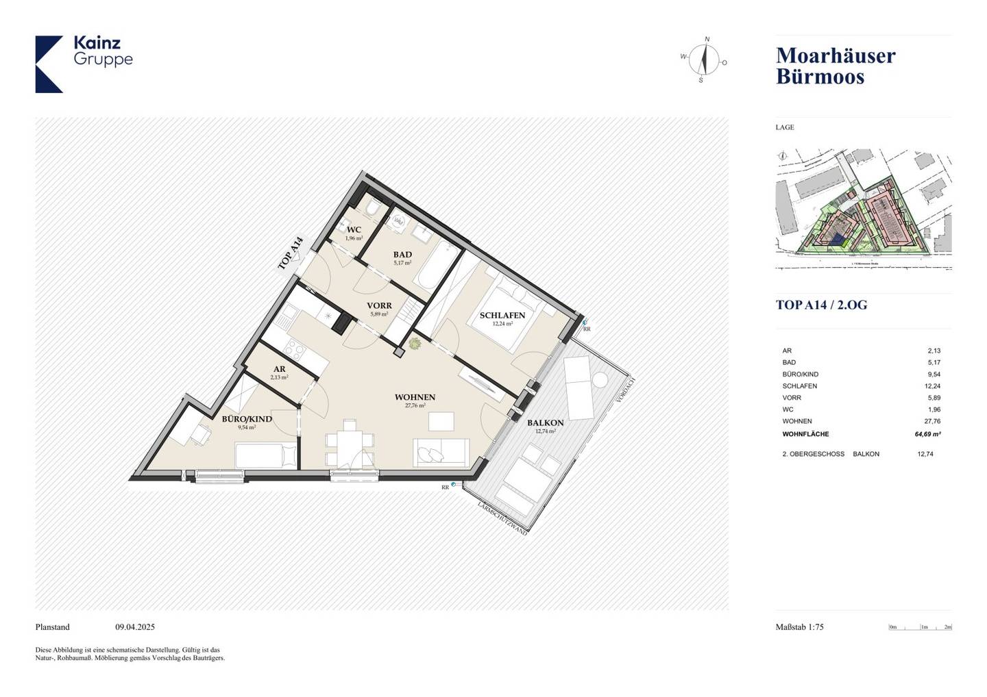 3 Zimmer Wohnung mit sonnigem Balkon in Bürmoos