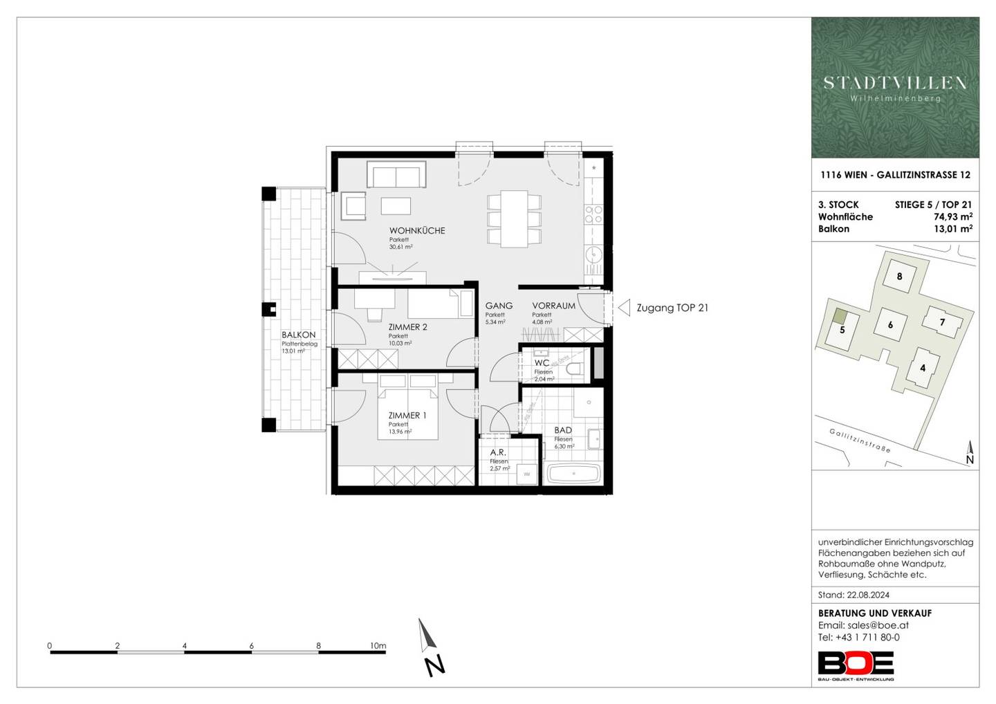 Exklusive 3-ZimmerDachgeschosswohnung mit Westbalkon und herrlichem Ausblick - STADTVILLEN WILHELMINENBERG