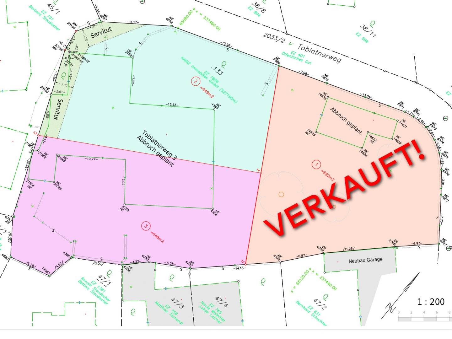3 aufgeschlossene Bauplätze in zentrumsnaher Aussichtslage von Inzing