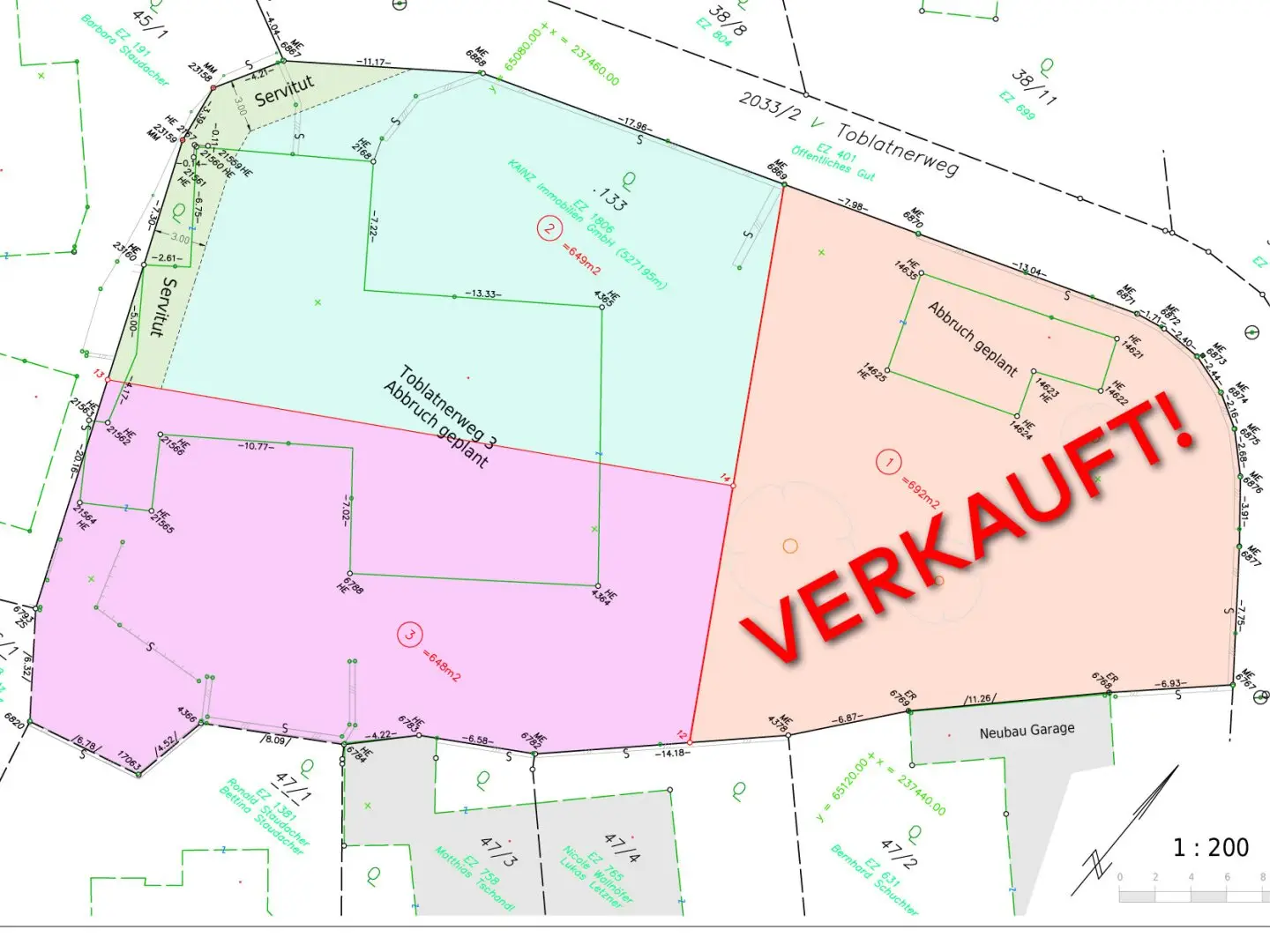 3 aufgeschlossene Bauplätze in zentrumsnaher Aussichtslage von Inzing