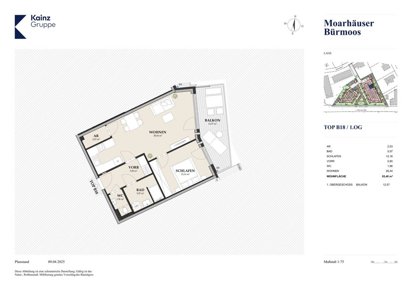 2 Zimmer Wohnung mit sonnigem Balkon in Bürmoos
