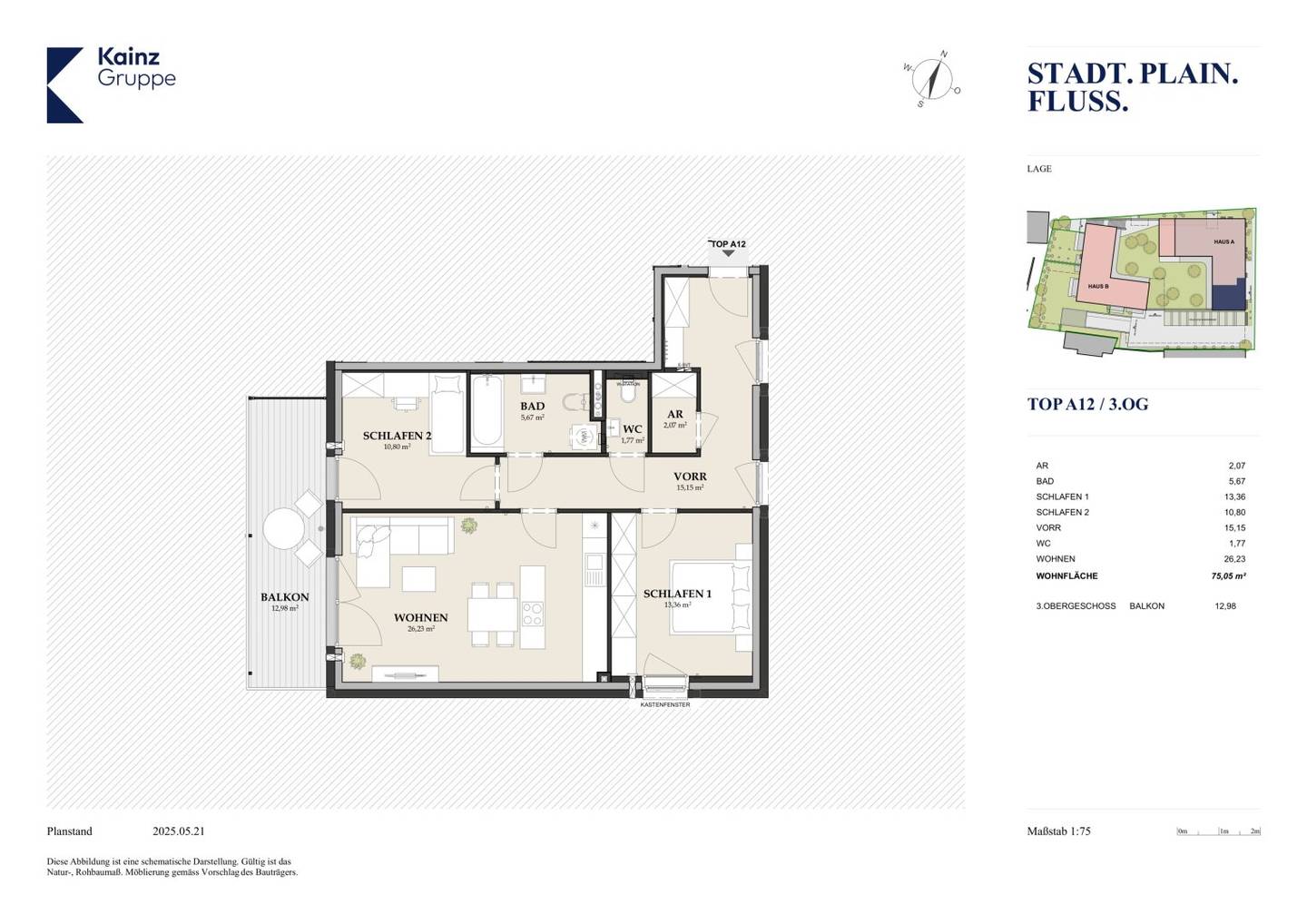 75m² Wohntraum mit sonnigem Balkon | Theodor Körner Straße