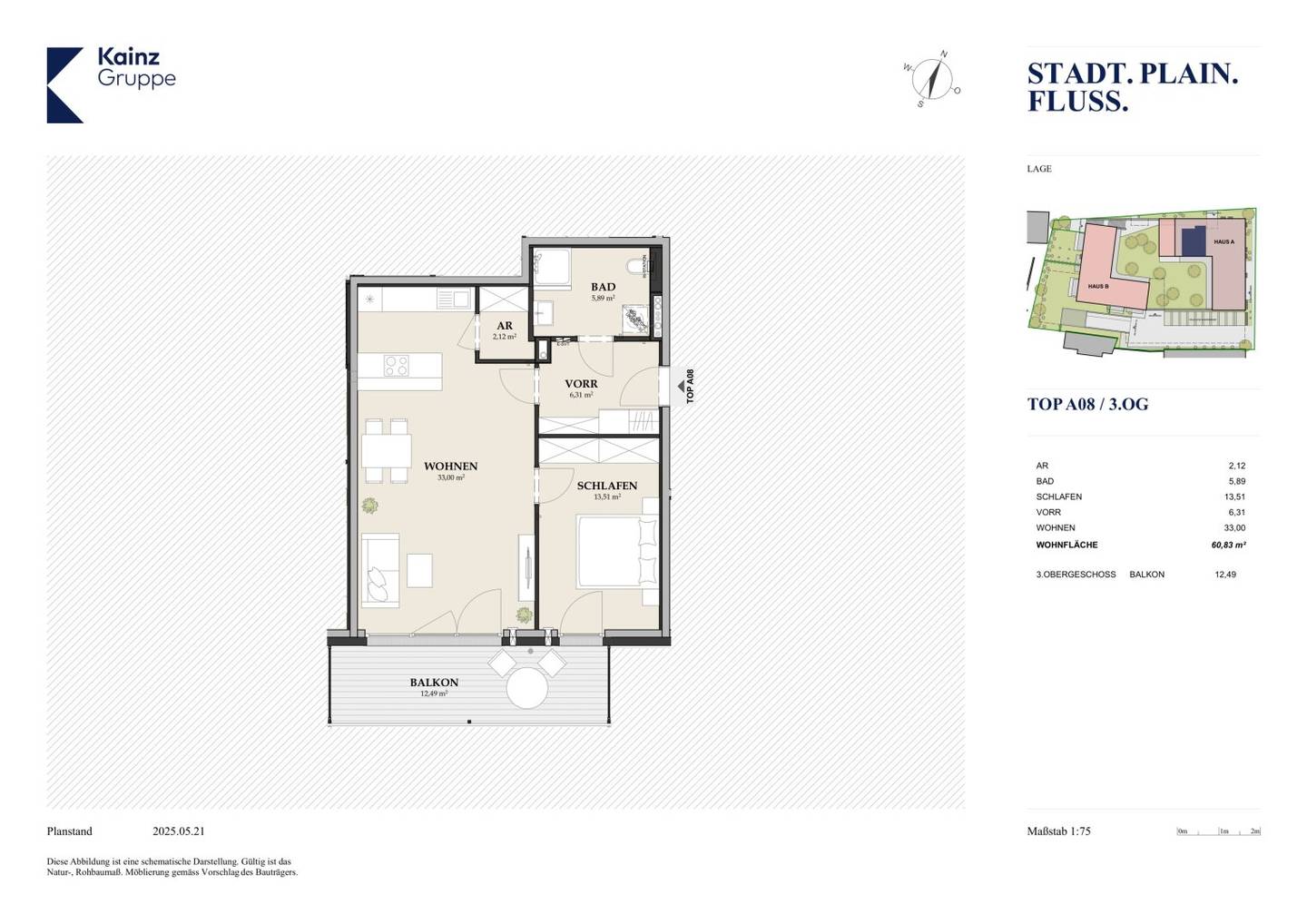Spacious 2-room apartment with southwest balcony | Theodor Körner Street