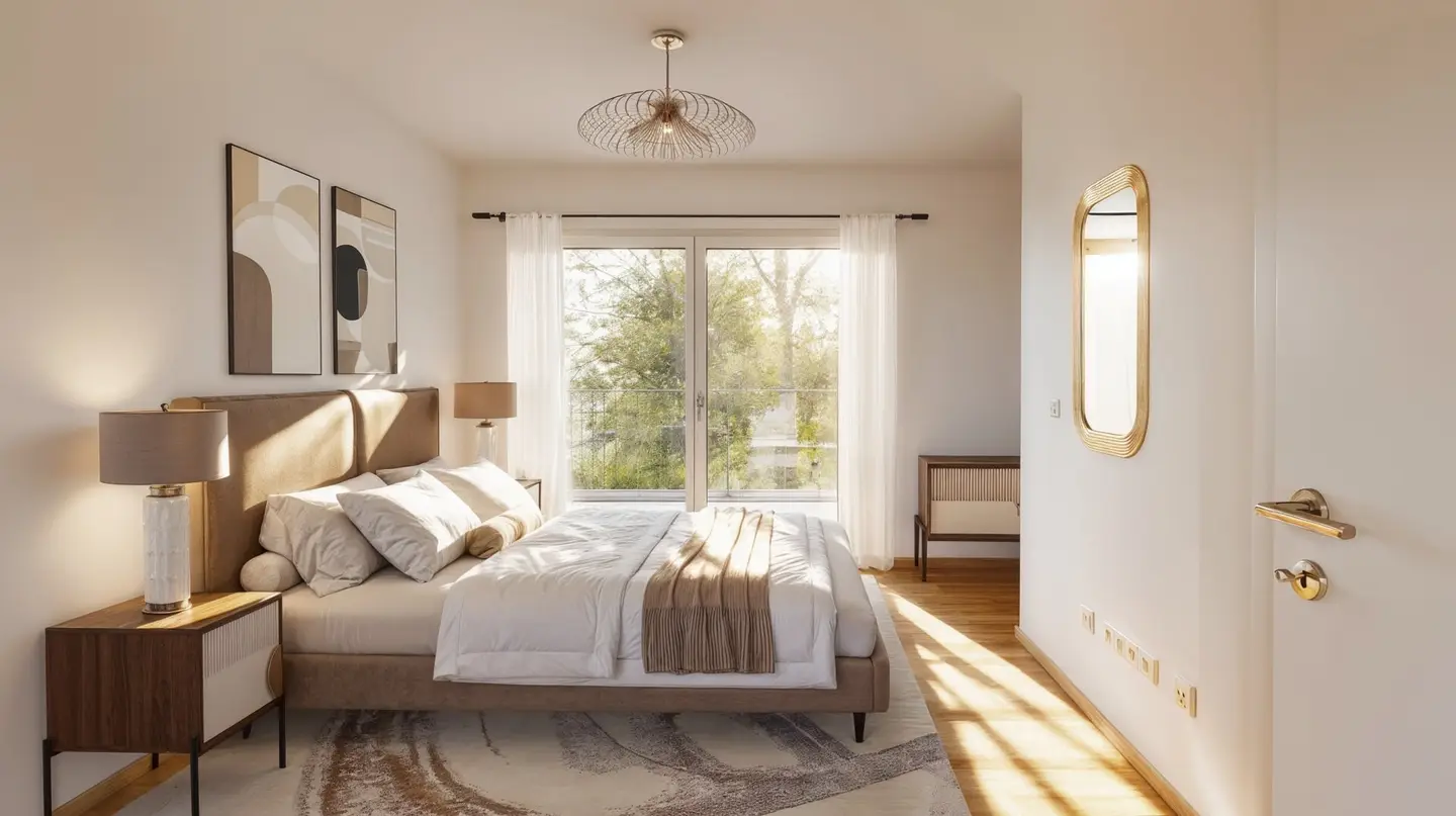 Schlafzimmer eingerichtet